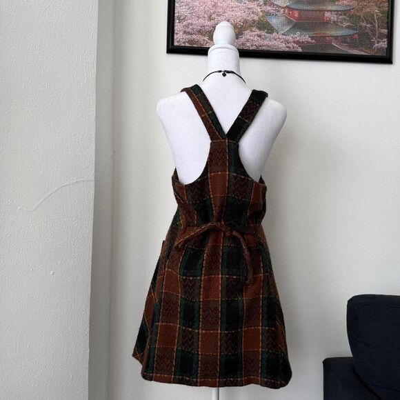 City triangles vintage 90s plaid mini dress overalls - Picture 3 of 7